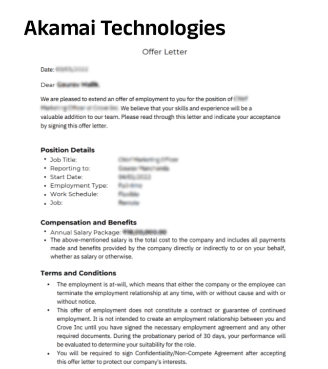 Offer Letter - Akrati